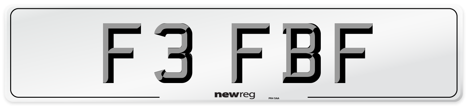 F3 FBF Number Plate from New Reg